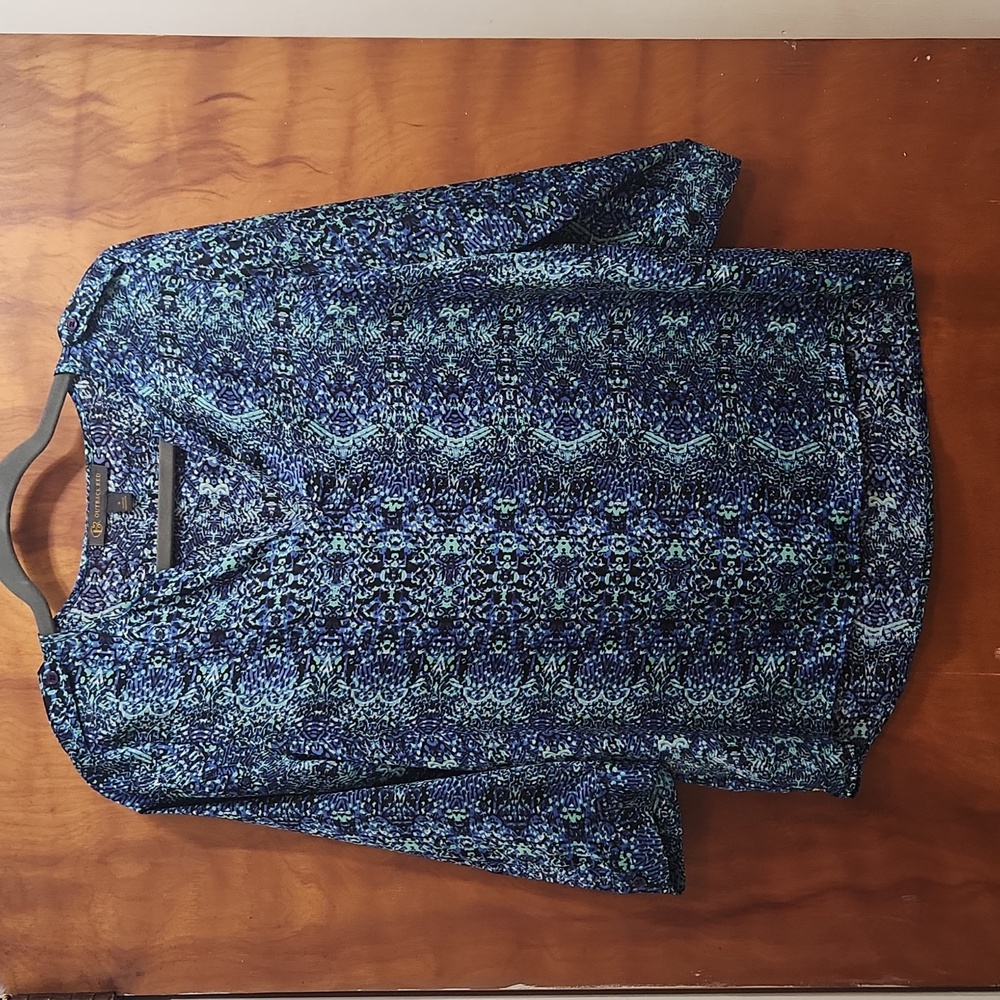Outback Red 3/4 sleeve blouse, Blue & Green, Small